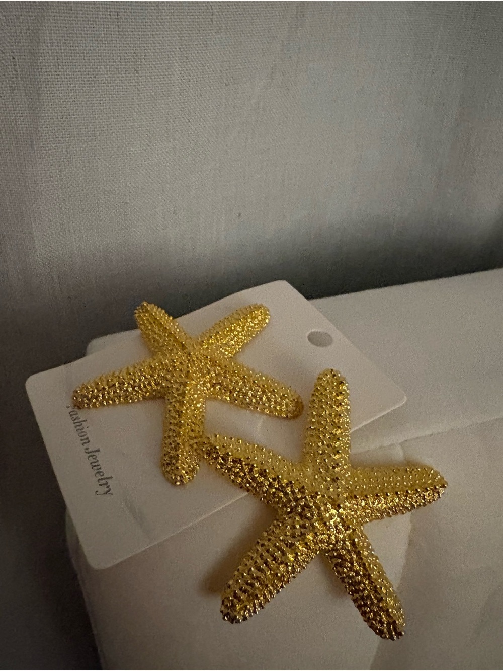 Gold Starfish Clip-On Earrings